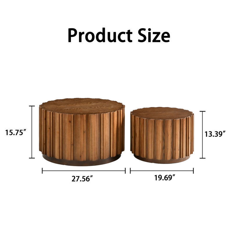 Round Nesting Coffee Table, Walnut