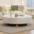 Simple luxury cream style marble coffee table-104935559
