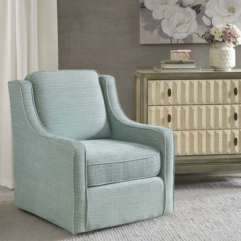 Chaise pivotante rembourrée à 360 degrés, Bleu