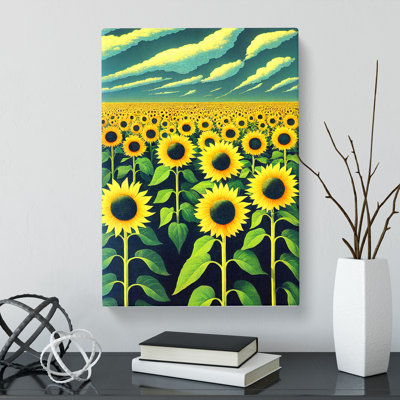 Dag Sunflower Field - Wrapped Canvas