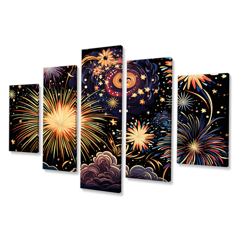 Feux d'artifice céleste - art mural multi-panneaux