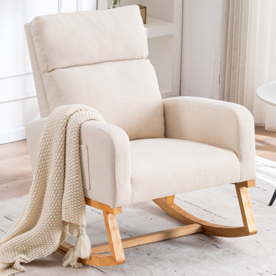 Wasilewski Rocking Chair For Living Room with Solid Wood Leg by George Oliver