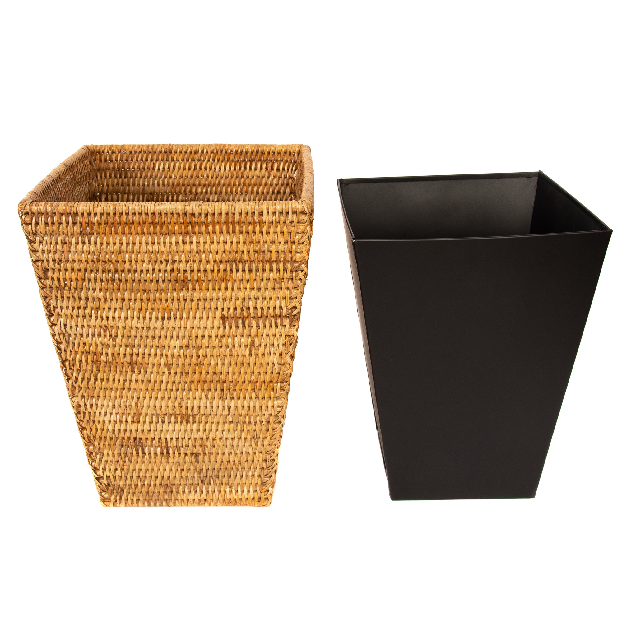 Rael Tapered 4 Gallon Waste Basket, Honey Brown