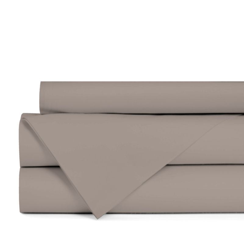 Ensemble de draps 100% coton 200 fils Glascock, Très grand, Brun