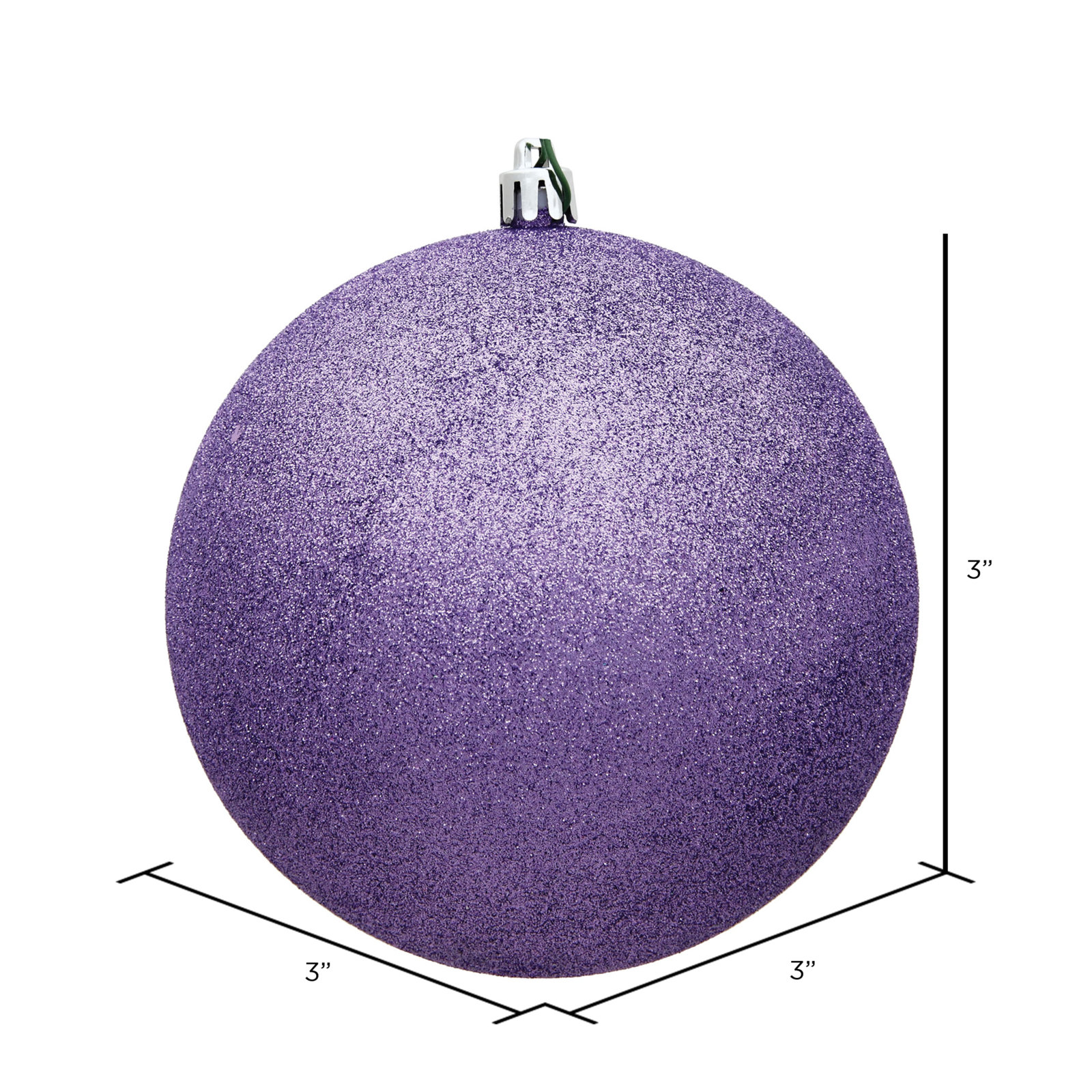 Shatterproof Bauble, 3" H x 3" W x 3" D, Lavender