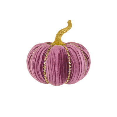 Glossy Velveteen Pumpkin Accent Pack of 2