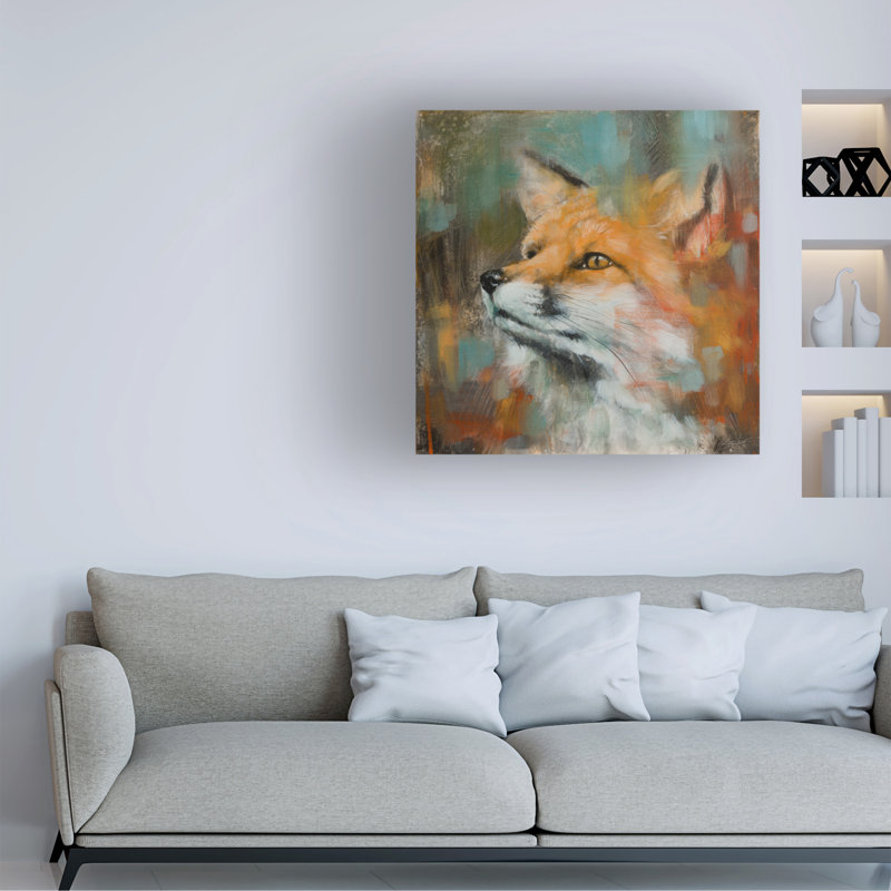 Animals Fox On Canvas Print, 14" H x 14" W x 2" D