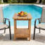 Table d'appoint imitation bois à grain de bois, simple mais avec une touche de texture. Un petit plateau de table pour les pique-niques en plein air.-1456439667