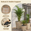 Ensemble de 3 jardinières en rotin avec doublures en plastique amovibles pour plantes d'intérieur et d'extérieur, de couleur naturel et noir.
