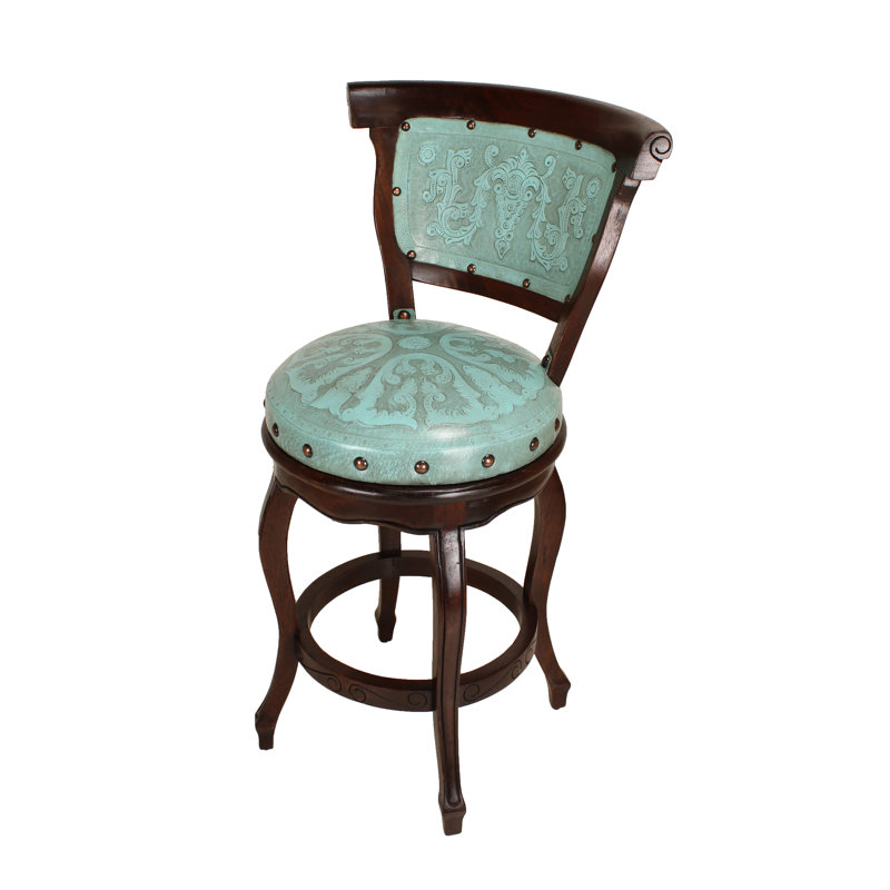 Seibel Swivel 30" Stool, Turquoise
