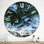 Art liquide noir et bleu - horloge murale moderne