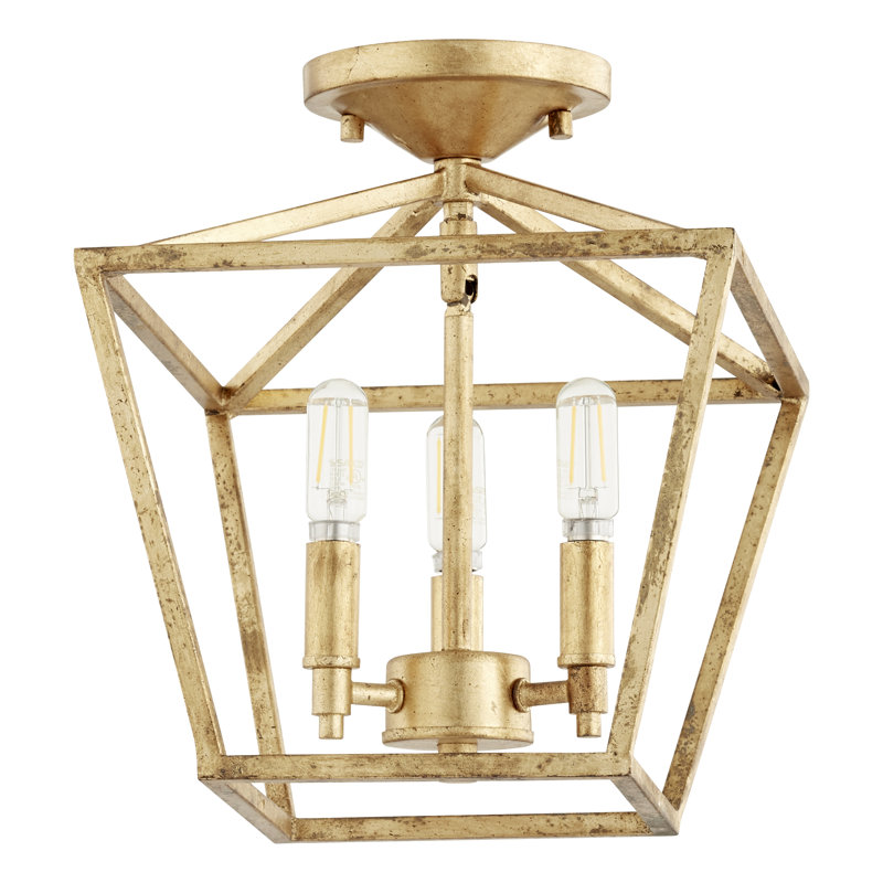 Arletta Semi Flush Mount, Gold Leaf