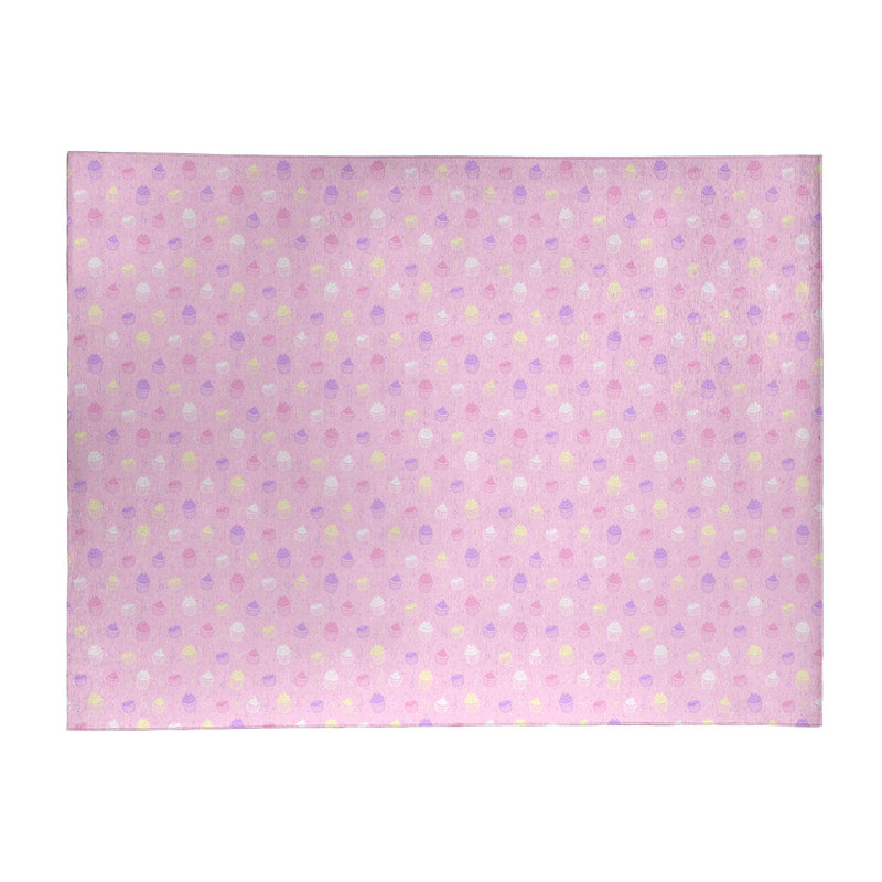 Tapis de zone rose petits gâteaux classic, Rectangle 9 pi x 12 pi