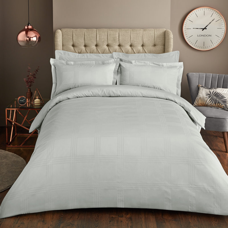 Lauryn Cotton Duvet Cover Set with Pillowcases, White, Single - 1 Standard Pillowcase