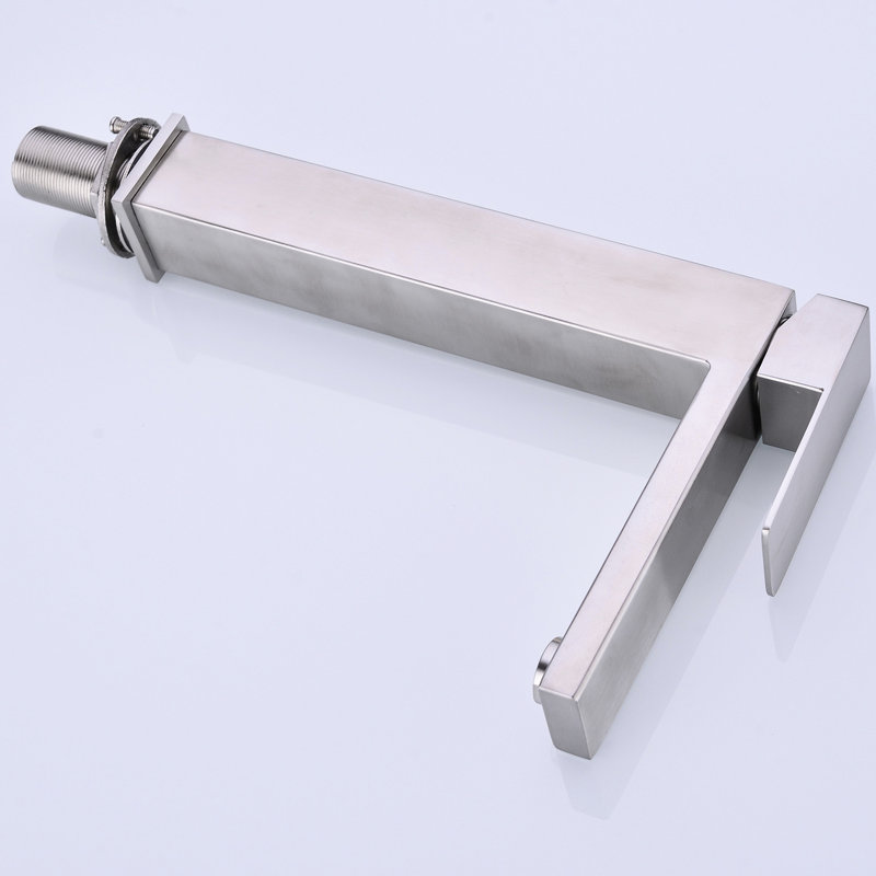 Robinet de salle de bain en nickel brossé - Résistant à la conductivité électrique, le lavabo à un trou assure un débit d'eau régulier et régulier