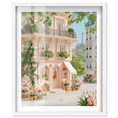 French Corner I Shadowbox Print Coastal Wall Decor by Notoriart, White Frame, 21"H x 17"W