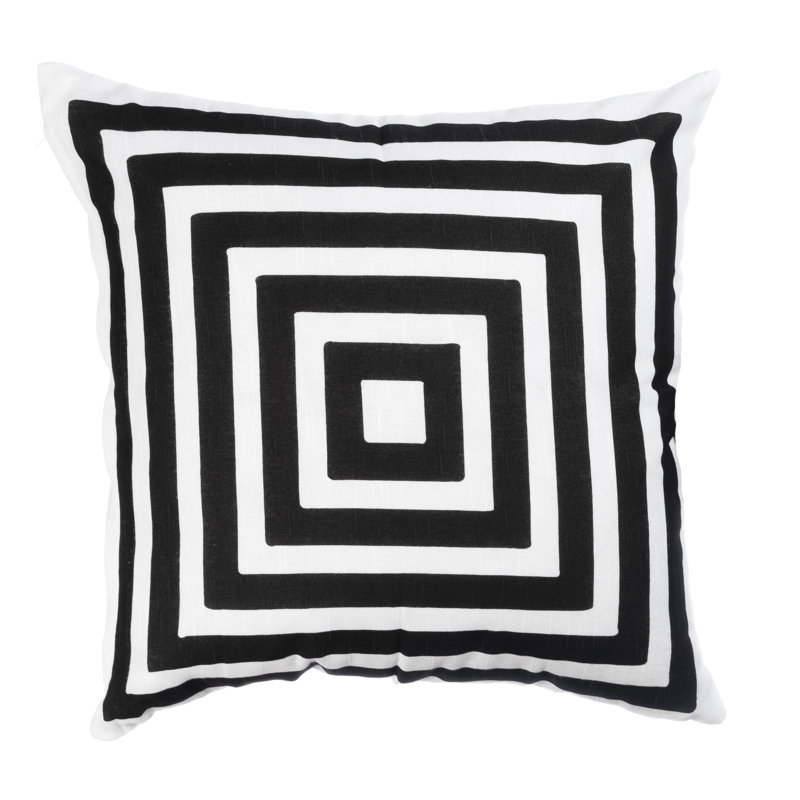 Niell Square Cushion Cover, Black/White