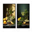 Citurs et vin blanc harmonie épicurienne - fruits, ensemble de 2 impressions sur toile-1566801122-1566801125