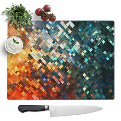Pixel Pattern Vol.1  Glass Chopping Board