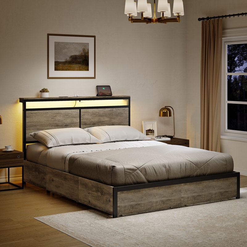 Antioch Bed, Light Grey, Full