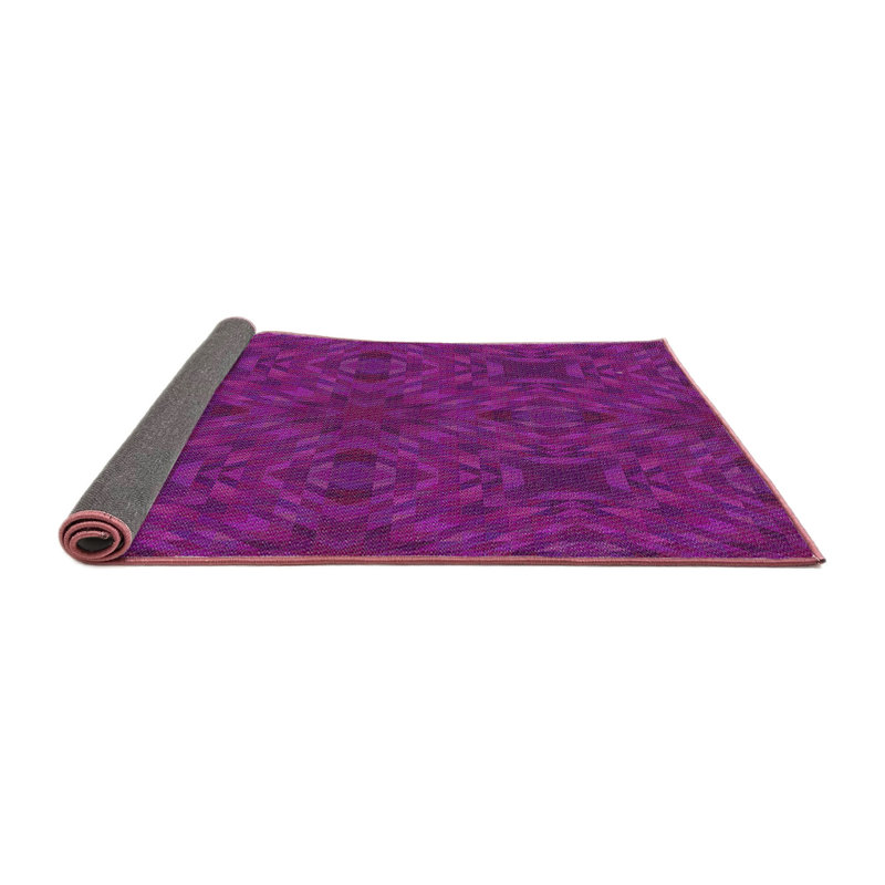Tapis mauve à métier motorisée, Rond 4 pi