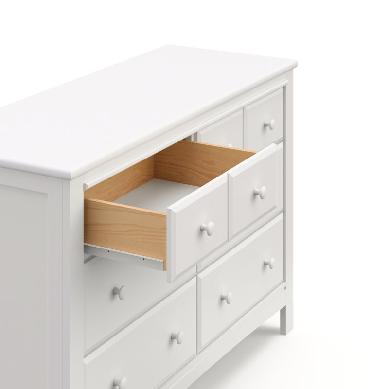 Benton 6 Drawer Double Dresser, White