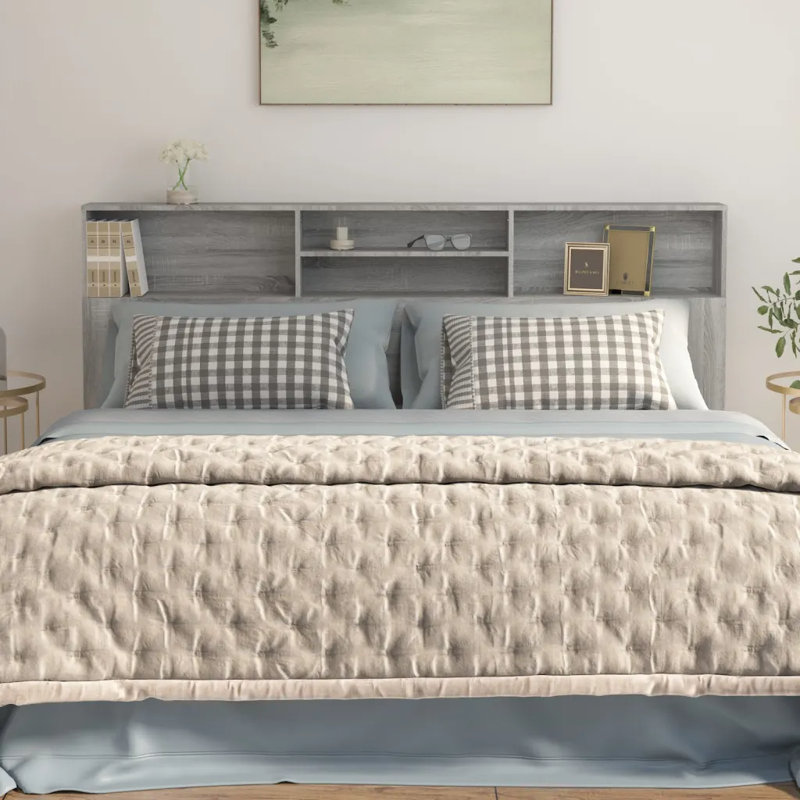 Melby Headboard Cabinet, Grey Sonoma, Super King (6')
