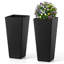  2 pots de grandes plantes en rotin avec trous de drainage pré-marqués en plastique détachable