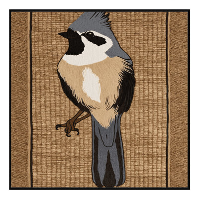 Washable Tufted Titmouse Birds Area Rug