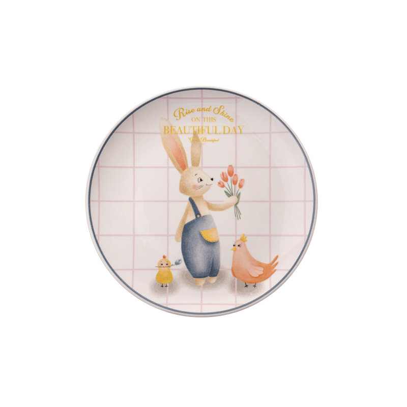 Ensemble de 6 assiettes élégantes de Pâques, 100% céramique, 10,0 x 10,0 x 1,0 po | Va au lave-vaisselle et au micro-ondes | Parfait pour les rassemblements des Fêtes et les fêtes, conception durable et élégante pour chaque table
