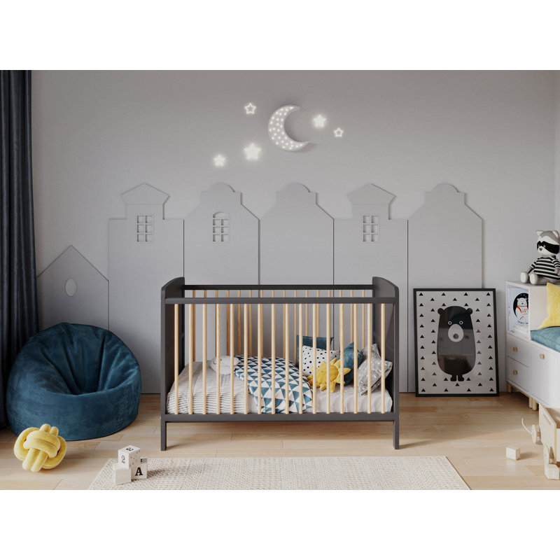 Arpad 3 Cot Bed, Anthracite/Pine