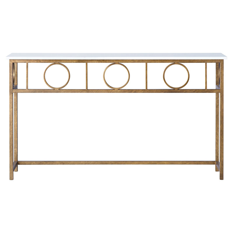Hampton Console Table, Carrera Marble, Royal Gold