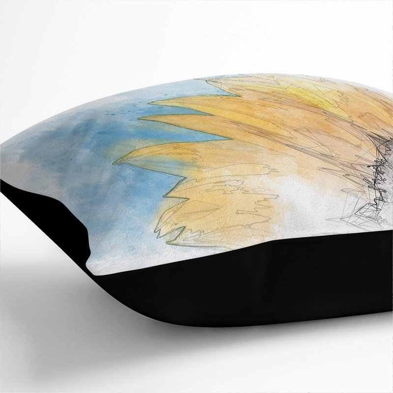 Square Throw Cushion, 40cm H x 40cm W x 15cm D, Black