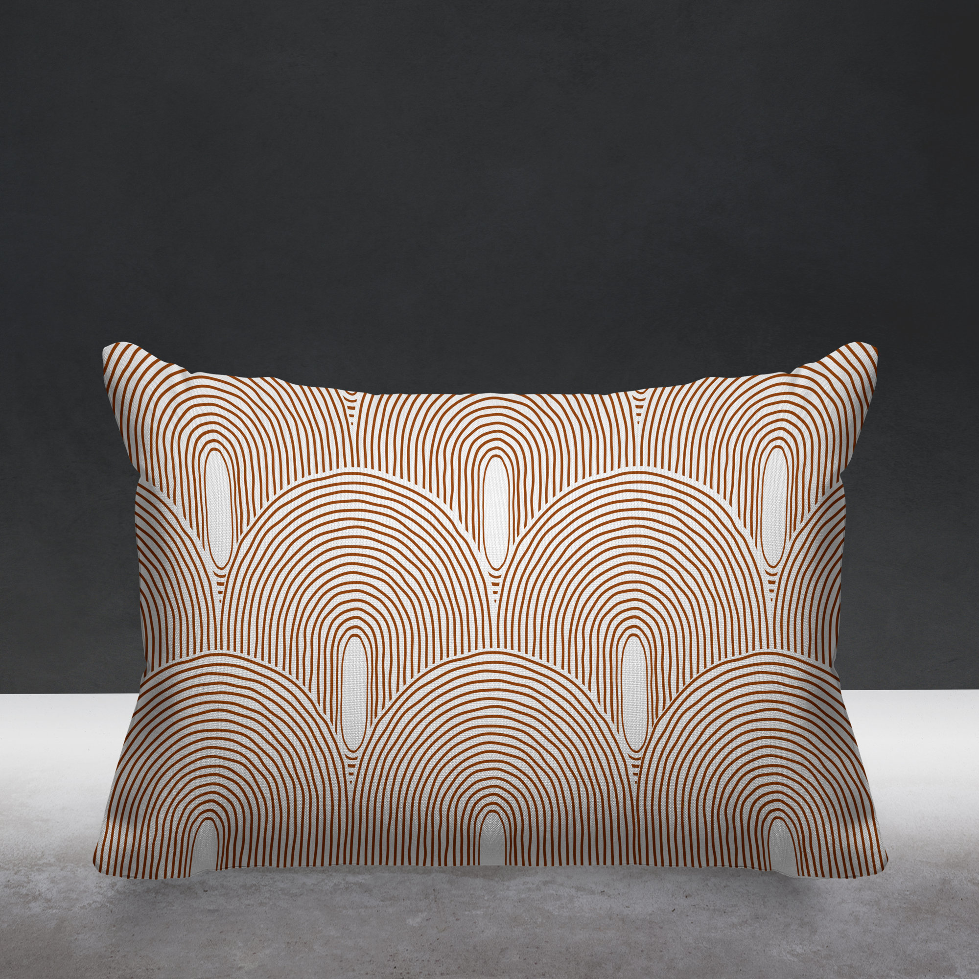 Limpo Starburst Spun Polyester Indoor/Outdoor Throw Pillow, Burnt Orange, Rectangular, 18"H x 25"W