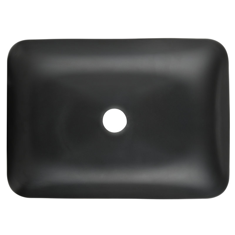 Matte Black Bathroom Sink With Faucet And Pop-Up Drain - 18.13"W X 13.0"L 4"H