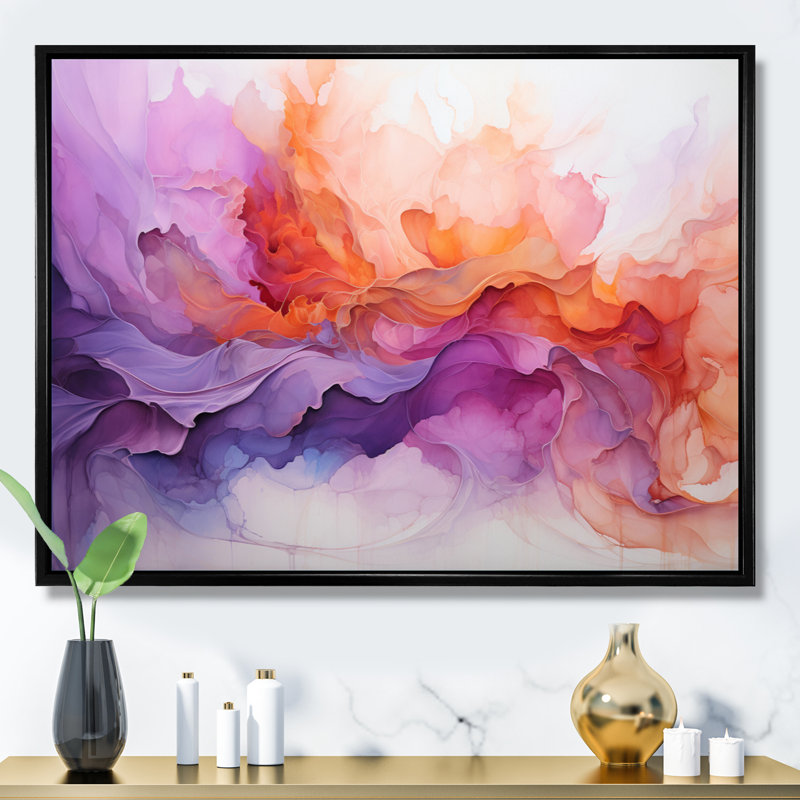 Vibrant tourbillons sur toile, Cadre flottant noir, H 30 po x l 40 po x P 1,5 po