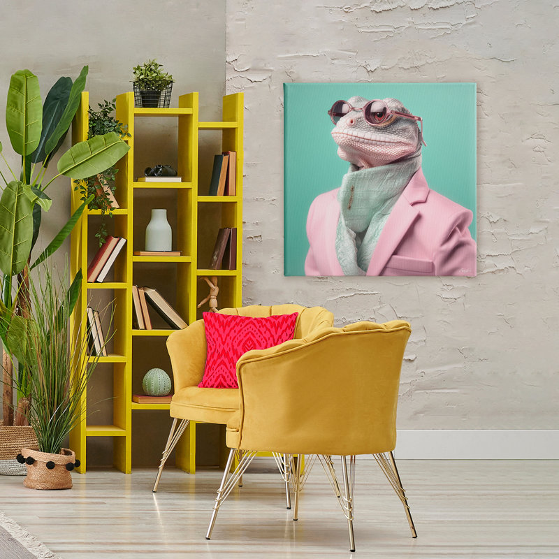 Hipster Iguana Portrait, conception par Roozbeh, H 36 po x l 36 po