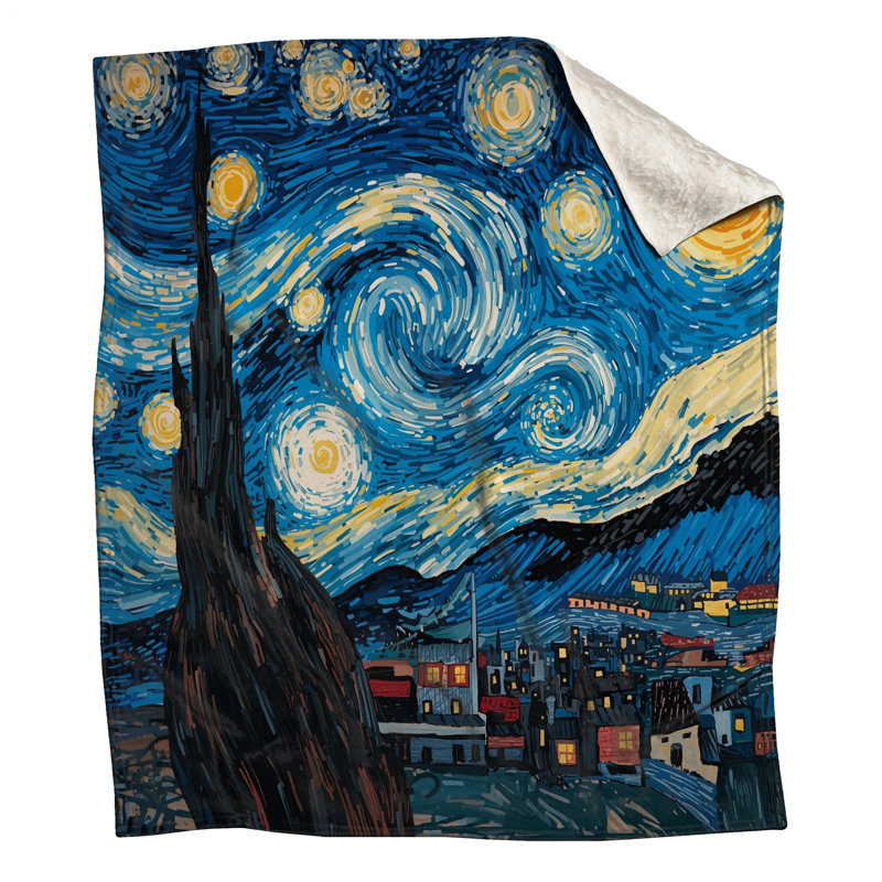 Starry Night Swirling Sky Blankets, 50in W x 60in H