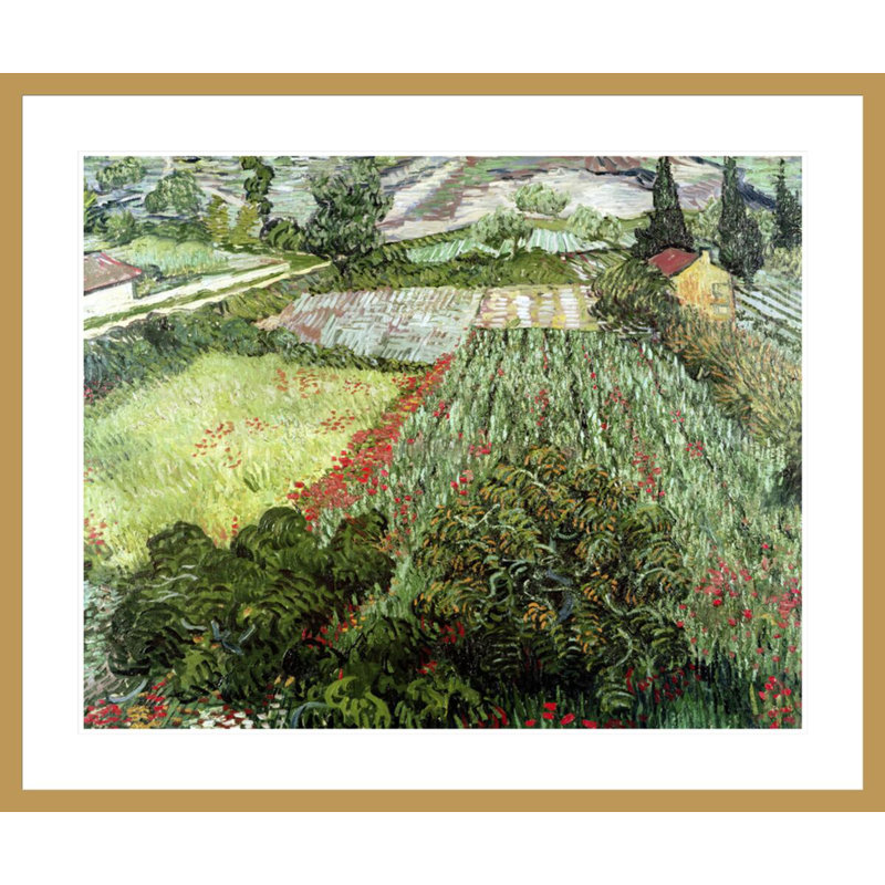 «Field with Poppies» par Vincent van Gogh, impression giclée encadrée, H 33,5 po x l 40,15 po