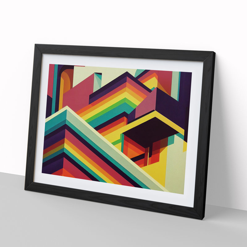 Extraordinary Modern Abstract - Single Picture Frame Painting, 46cm H x 64cm W x 2cm D, Black