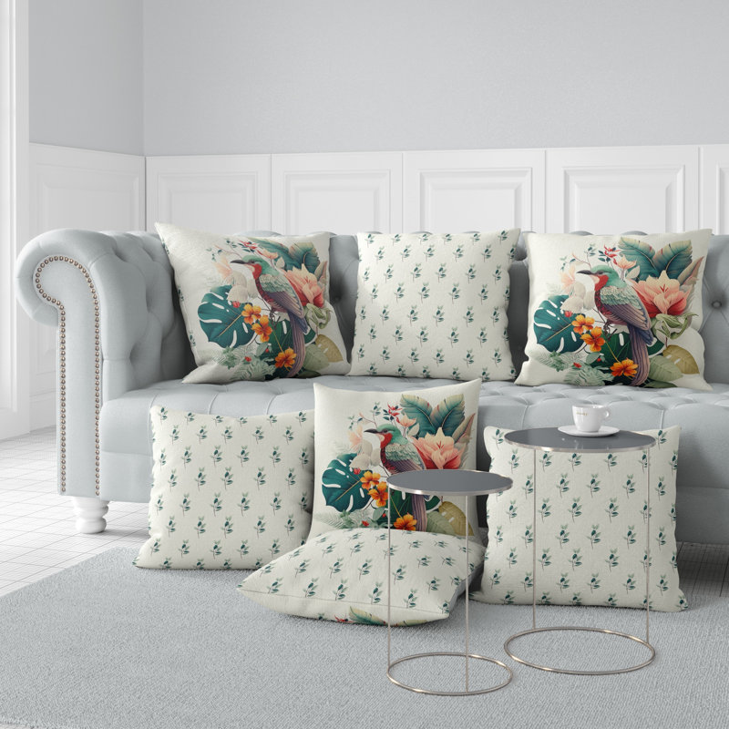 Housse et insert de coussin carré en polyester Leafy Wings Aylo, 16 po x 16 po