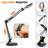 Desk Lamp with Round Stand & Clamp, Magnifier LED Lamp, Adjustable Height Table Light