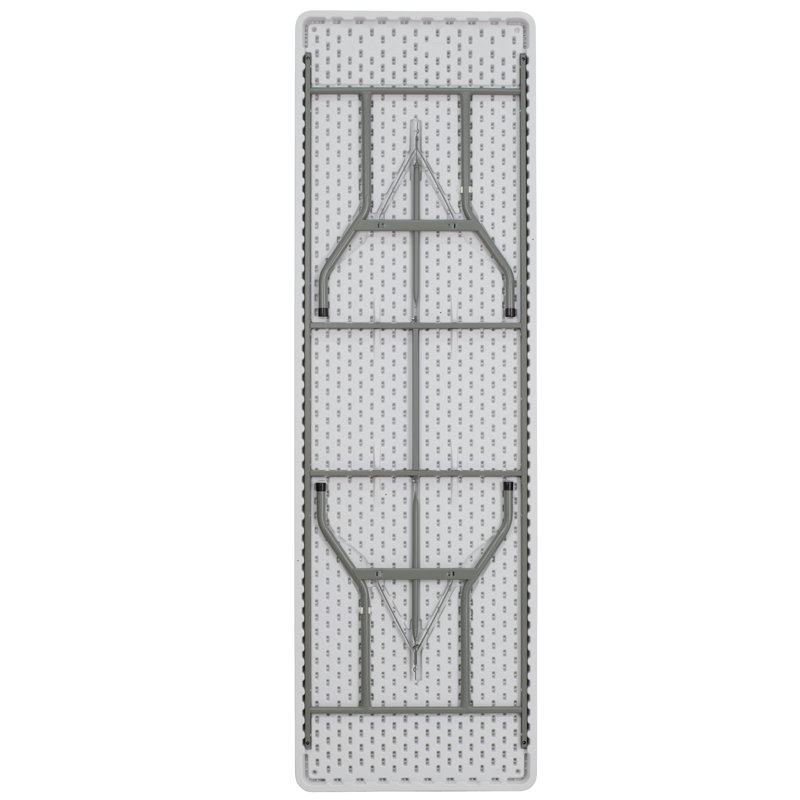 96-Inch Gray Powder Coated Metal Rectangular Folding Table