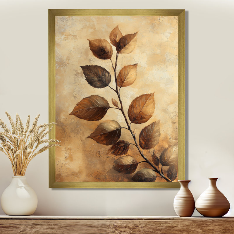 Therese - salon d'art mural floral, 32" H x 24" W, Reproduction encadrée d'une seule photo, Gold