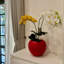 Pot à fleurs Kobe Nest intérieur / extérieur en fibre de strass - rouge véritable P 12 po (ouverture 7,8 po)-116641544-114366458