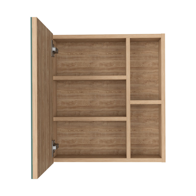 Pharmacie Labelle avec miroir et tablettes internes, Beige