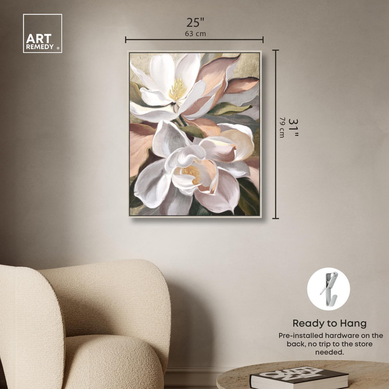 «Floral Expression», reproduction d'art sur toile par Art Remedy, H 24 po x l 30 po, Toile tendue avec châssis