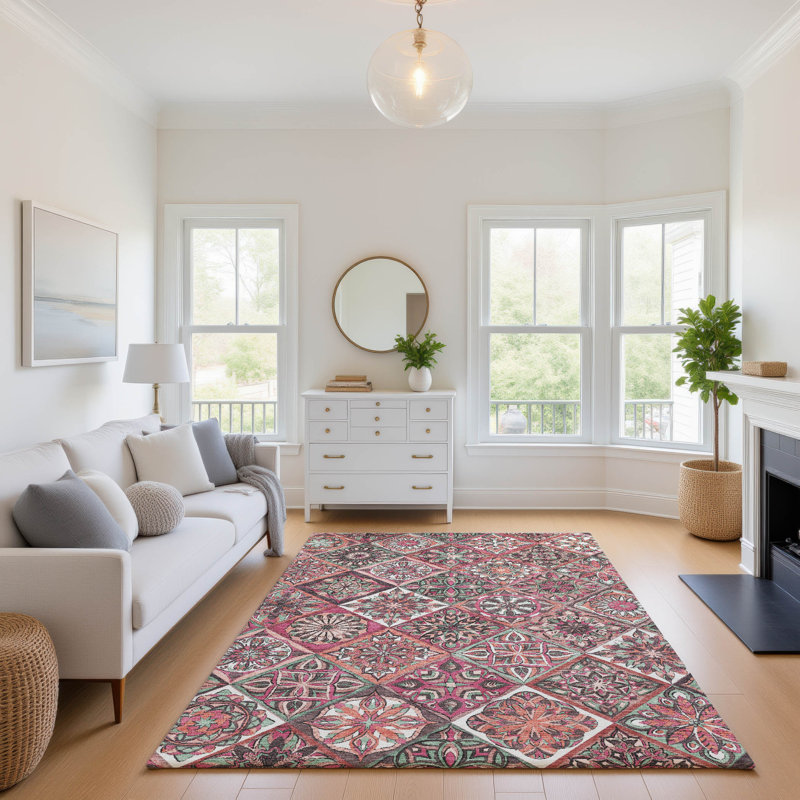 Tapis de qualité supérieure lavable à la machine Mayfield AMF2256, Rosé, 5 pi x 7 pi 6 po