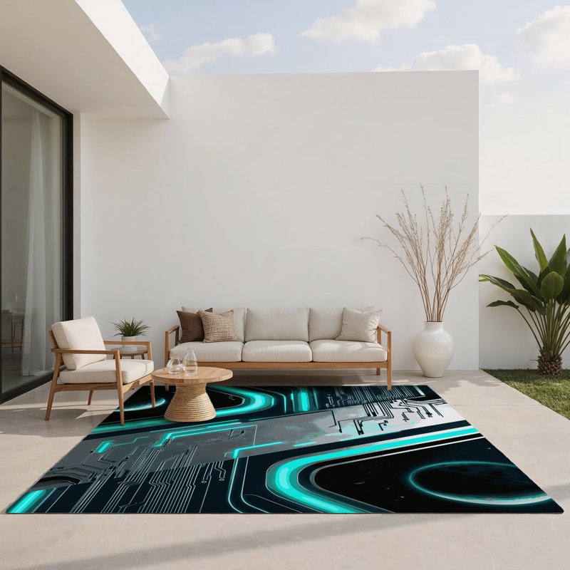 Tapis intérieur et extérieur Orbit Glow, Rectangle 1 pi 6 po x 2 pi 6 po
