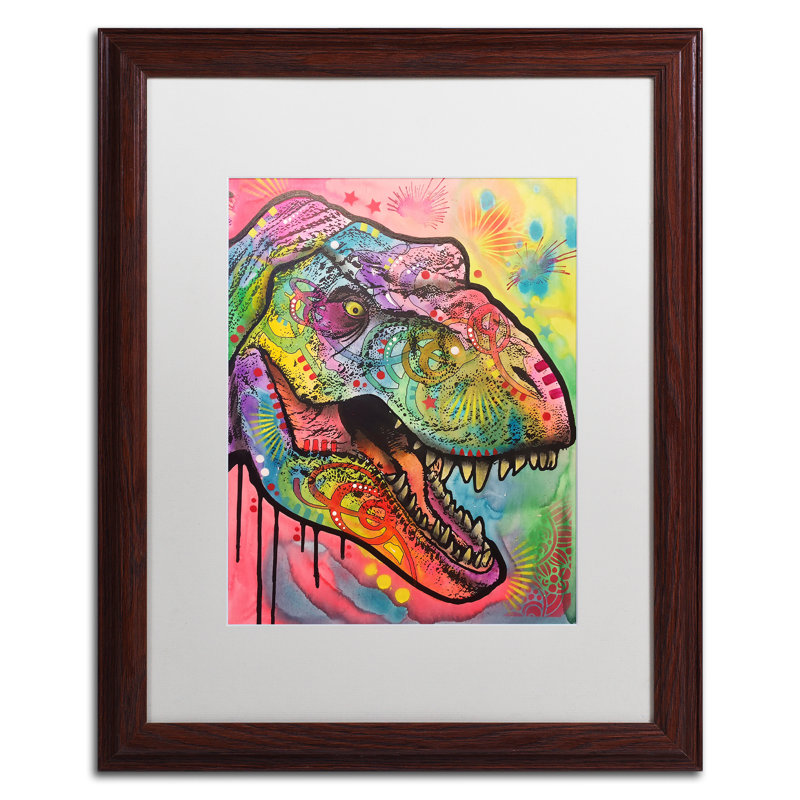 « i rex 1 », impression, Blanc, H 20 po x l 16 po x P 0,5 po, Cadre noir